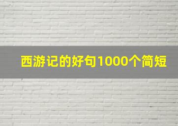 西游记的好句1000个简短