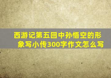 西游记第五回中孙悟空的形象写小传300字作文怎么写