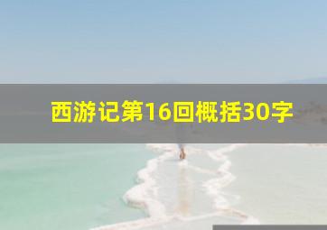 西游记第16回概括30字