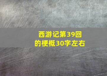 西游记第39回的梗概30字左右