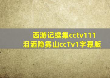 西游记续集cctv111泪洒隐雾山ccTv1字幕版