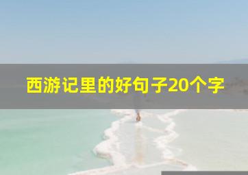 西游记里的好句子20个字