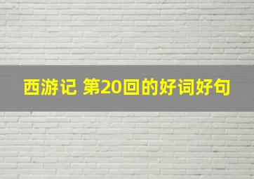 西游记 第20回的好词好句