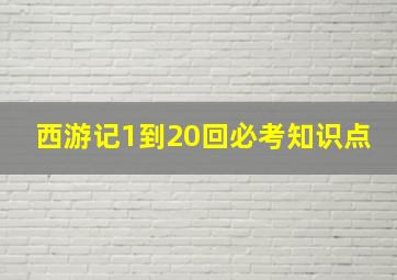 西游记1到20回必考知识点