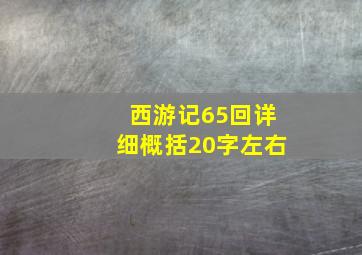 西游记65回详细概括20字左右