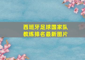 西班牙足球国家队教练排名最新图片