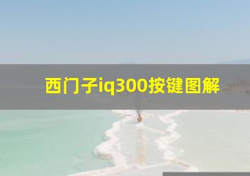 西门子iq300按键图解