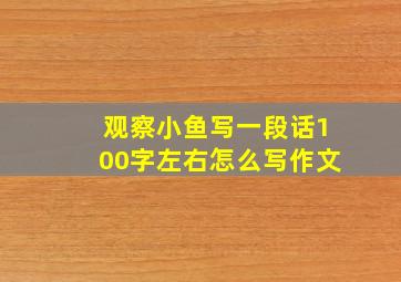 观察小鱼写一段话100字左右怎么写作文