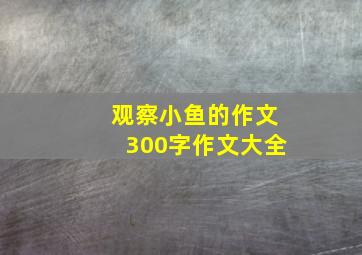 观察小鱼的作文300字作文大全