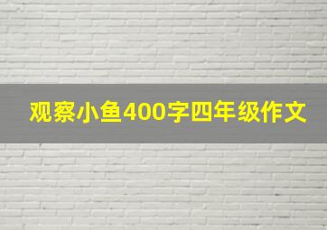 观察小鱼400字四年级作文