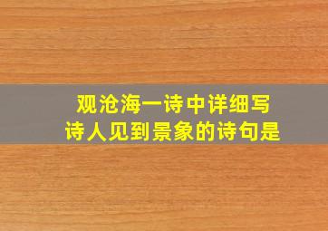 观沧海一诗中详细写诗人见到景象的诗句是