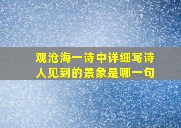 观沧海一诗中详细写诗人见到的景象是哪一句