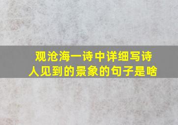 观沧海一诗中详细写诗人见到的景象的句子是啥