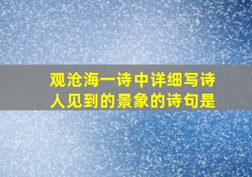 观沧海一诗中详细写诗人见到的景象的诗句是