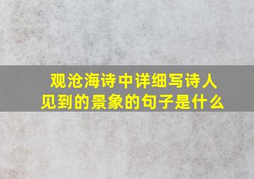 观沧海诗中详细写诗人见到的景象的句子是什么