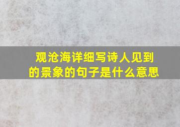 观沧海详细写诗人见到的景象的句子是什么意思