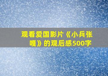 观看爱国影片《小兵张嘎》的观后感500字