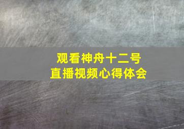 观看神舟十二号直播视频心得体会