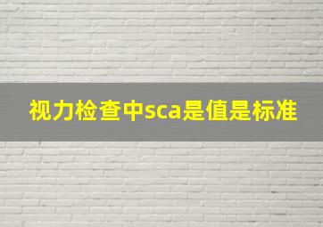 视力检查中sca是值是标准