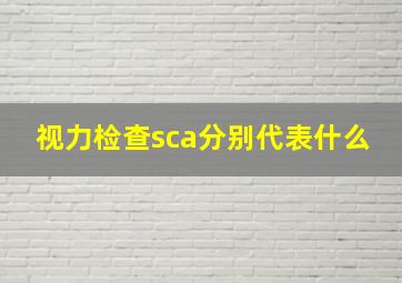 视力检查sca分别代表什么