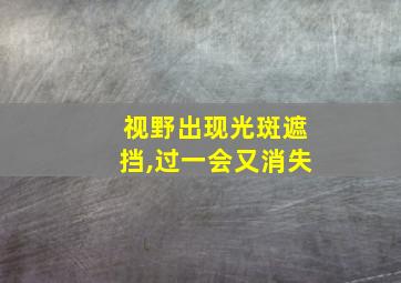 视野出现光斑遮挡,过一会又消失