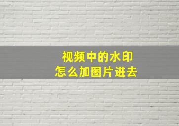 视频中的水印怎么加图片进去