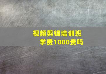 视频剪辑培训班学费1000贵吗