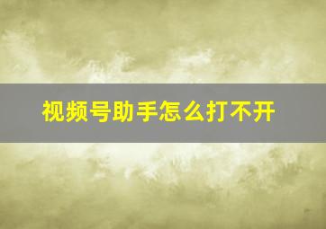 视频号助手怎么打不开