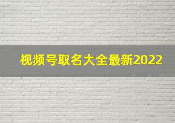 视频号取名大全最新2022