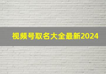 视频号取名大全最新2024