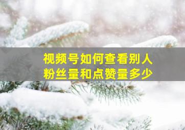 视频号如何查看别人粉丝量和点赞量多少