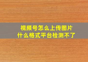 视频号怎么上传图片什么格式平台检测不了