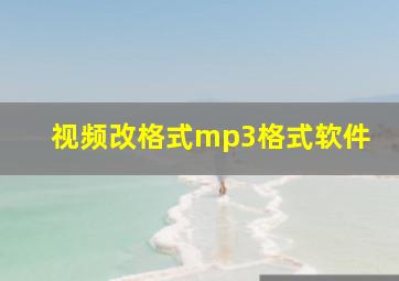 视频改格式mp3格式软件