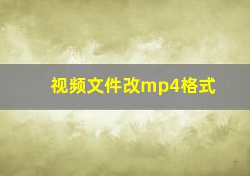 视频文件改mp4格式