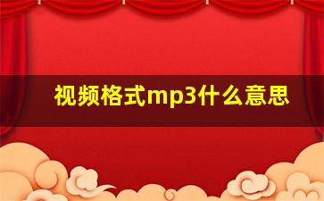 视频格式mp3什么意思