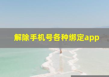 解除手机号各种绑定app