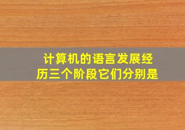 计算机的语言发展经历三个阶段它们分别是