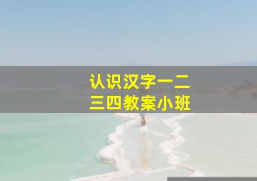 认识汉字一二三四教案小班