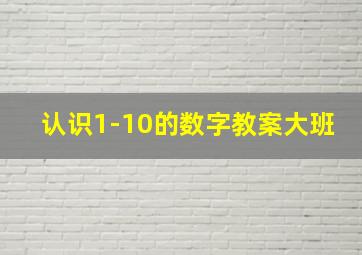 认识1-10的数字教案大班