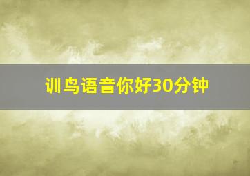 训鸟语音你好30分钟