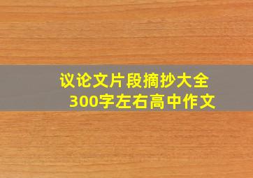 议论文片段摘抄大全300字左右高中作文