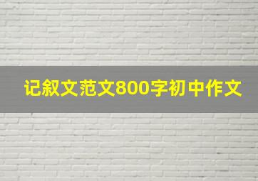 记叙文范文800字初中作文