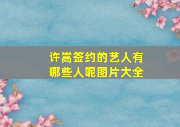 许嵩签约的艺人有哪些人呢图片大全