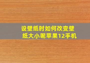 设壁纸时如何改变壁纸大小呢苹果12手机