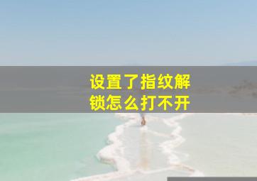 设置了指纹解锁怎么打不开