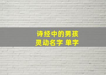 诗经中的男孩灵动名字 单字