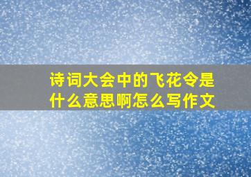 诗词大会中的飞花令是什么意思啊怎么写作文