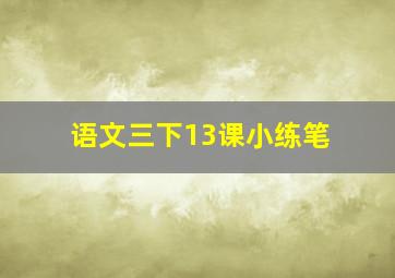 语文三下13课小练笔