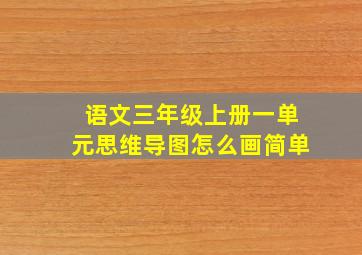 语文三年级上册一单元思维导图怎么画简单