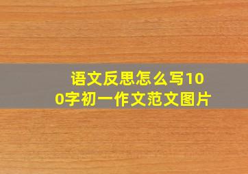 语文反思怎么写100字初一作文范文图片